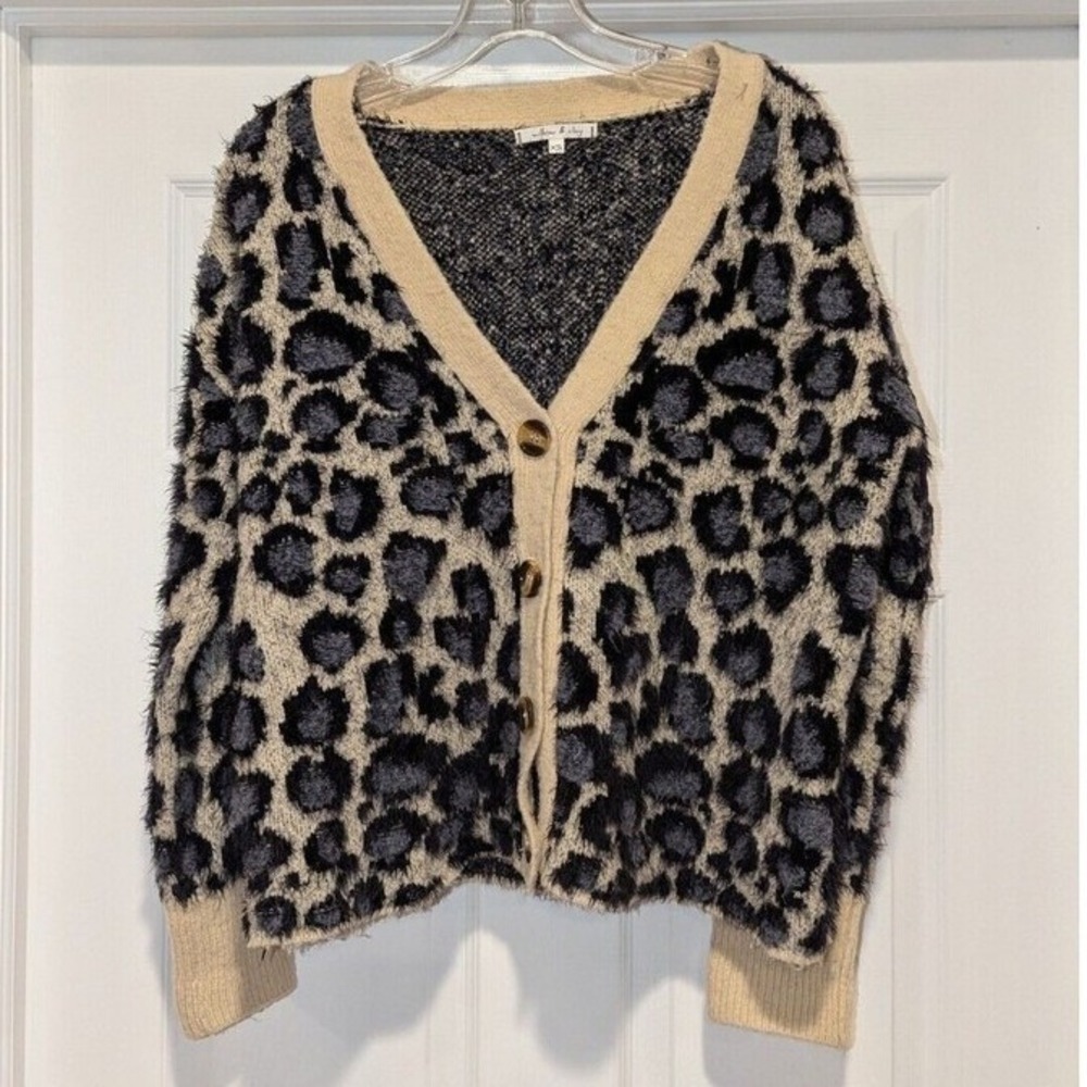 Coquette Quiet Luxury Leopard Cardigan Willow & Clay Boho Chic XS Mob Wife